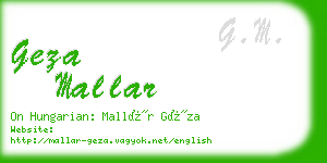 geza mallar business card